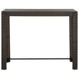 NNEVL 7 Piece Outdoor Bar Set with Armrest Poly Rattan Brown