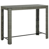NNEVL 7 Piece Outdoor Bar Set with Armrest Poly Rattan Grey