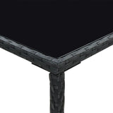 NNEVL 3 Piece Garden Bar Set with Cushions Poly Rattan Black