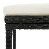 NNEVL 3 Piece Garden Bar Set with Cushions Poly Rattan Black