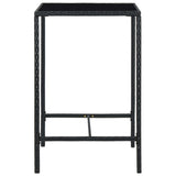 NNEVL 5 Piece Garden Bar Set with Cushions Poly Rattan Black