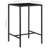NNEVL 5 Piece Garden Bar Set with Cushions Poly Rattan Black