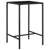 NNEVL 3 Piece Garden Bar Set with Cushions Poly Rattan Black
