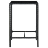 NNEVL 3 Piece Garden Bar Set with Cushions Poly Rattan Black