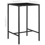 NNEVL 3 Piece Garden Bar Set with Cushions Poly Rattan Black