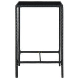 NNEVL 5 Piece Garden Bar Set with Cushions Poly Rattan Black