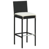 NNEVL 5 Piece Garden Bar Set with Cushions Poly Rattan Black