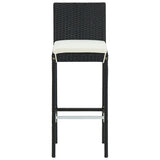 NNEVL 5 Piece Garden Bar Set with Cushions Poly Rattan Black