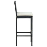 NNEVL 5 Piece Garden Bar Set with Cushions Poly Rattan Black