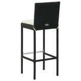 NNEVL 5 Piece Garden Bar Set with Cushions Poly Rattan Black