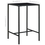 NNEVL 5 Piece Garden Bar Set with Cushions Poly Rattan Black