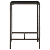 NNEVL 3 Piece Garden Bar Set Poly Rattan Brown