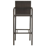NNEVL 3 Piece Garden Bar Set Poly Rattan Brown