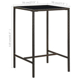 NNEVL 3 Piece Garden Bar Set Poly Rattan Brown
