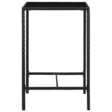 NNEVL 3 Piece Garden Bar Set Poly Rattan Black