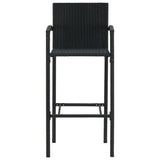 NNEVL 3 Piece Garden Bar Set Poly Rattan Black