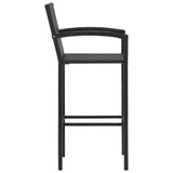 NNEVL 3 Piece Garden Bar Set Poly Rattan Black