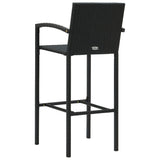NNEVL 3 Piece Garden Bar Set Poly Rattan Black