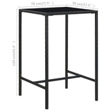 NNEVL 3 Piece Garden Bar Set Poly Rattan Black