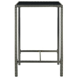 NNEVL 3 Piece Garden Bar Set Poly Rattan Grey