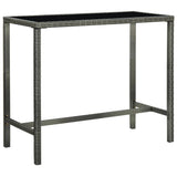 NNEVL 7 Piece Garden Bar Set Poly Rattan Grey