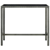 NNEVL 7 Piece Garden Bar Set Poly Rattan Grey