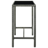 NNEVL 7 Piece Garden Bar Set Poly Rattan Grey