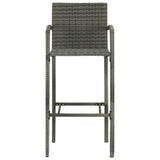 NNEVL 7 Piece Garden Bar Set Poly Rattan Grey