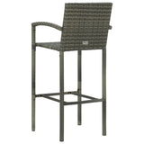 NNEVL 7 Piece Garden Bar Set Poly Rattan Grey