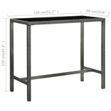 NNEVL 7 Piece Garden Bar Set Poly Rattan Grey