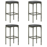 NNEVL 5 Piece Garden Bar Set with Cushions Poly Rattan Grey