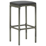 NNEVL 5 Piece Garden Bar Set with Cushions Poly Rattan Grey