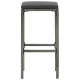 NNEVL 5 Piece Garden Bar Set with Cushions Poly Rattan Grey