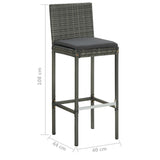 NNEVL 5 Piece Garden Bar Set with Cushions Poly Rattan Grey