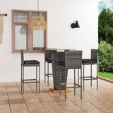 NNEVL 5 Piece Garden Bar Set with Cushions Poly Rattan Grey