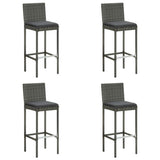 NNEVL 5 Piece Garden Bar Set with Cushions Poly Rattan Grey