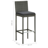 NNEVL 5 Piece Garden Bar Set with Cushions Poly Rattan Grey
