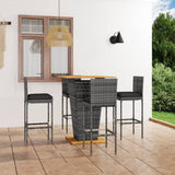 NNEVL 5 Piece Garden Bar Set with Cushions Poly Rattan Grey