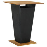 NNEVL 9 Piece Garden Bar Set with Cushions Poly Rattan Black
