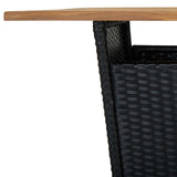 NNEVL 9 Piece Garden Bar Set with Cushions Poly Rattan Black