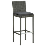 NNEVL 9 Piece Garden Bar Set with Cushions Poly Rattan Grey