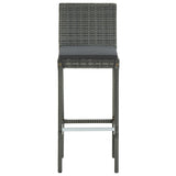 NNEVL 9 Piece Garden Bar Set with Cushions Poly Rattan Grey