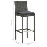 NNEVL 9 Piece Garden Bar Set with Cushions Poly Rattan Grey