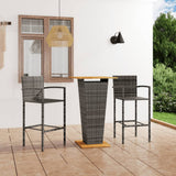 NNEVL 3 Piece Garden Bar Set Grey