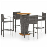 NNEVL 5 Piece Garden Bar Set Grey