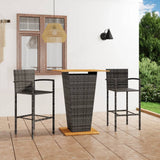 NNEVL 3 Piece Garden Bar Set Grey