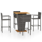 NNEVL 5 Piece Garden Bar Set Grey