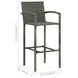 NNEVL 5 Piece Garden Bar Set Grey