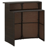 NNEVL 3 Piece Garden Bar Set with Cushions Brown