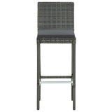 NNEVL 3 Piece Garden Bar Set with Cushions Grey